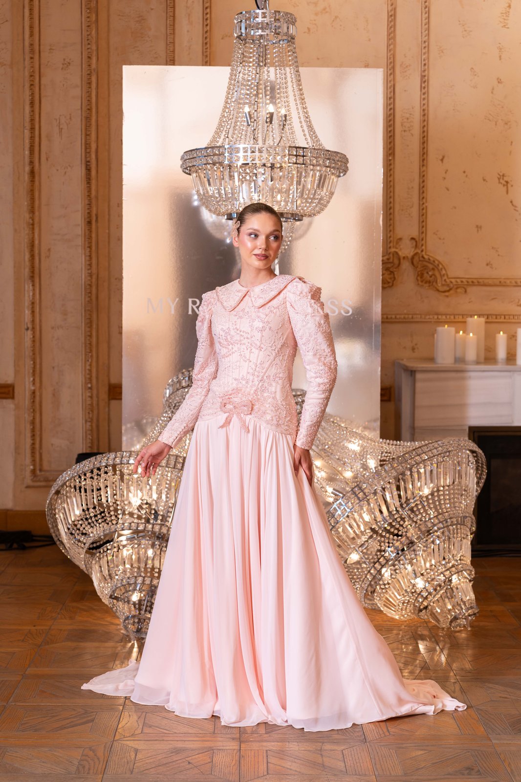 Eloise Yaka Detaylı Elbise - Pembe