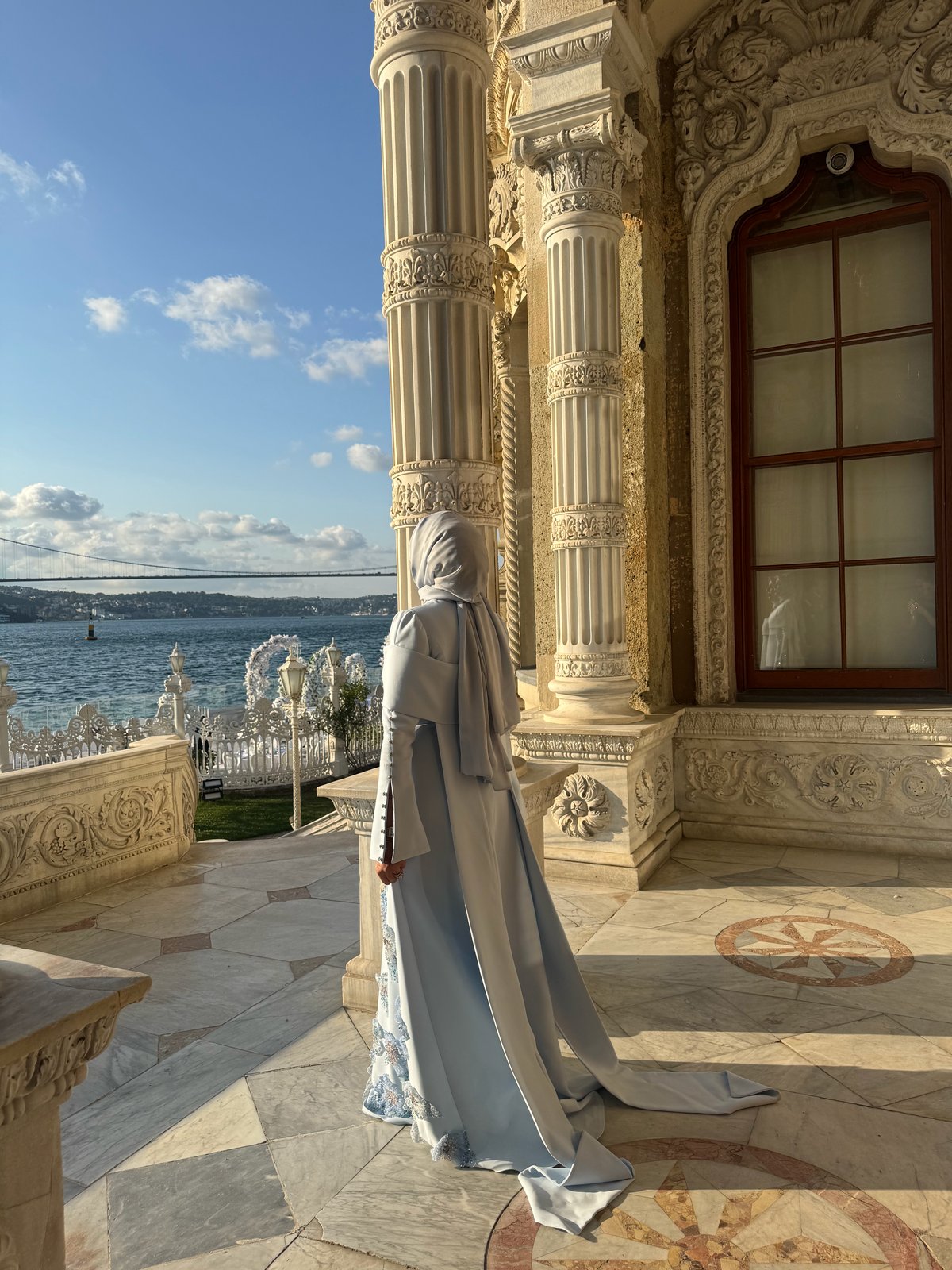 Sky Omuz Detaylı Elbise - Mavi