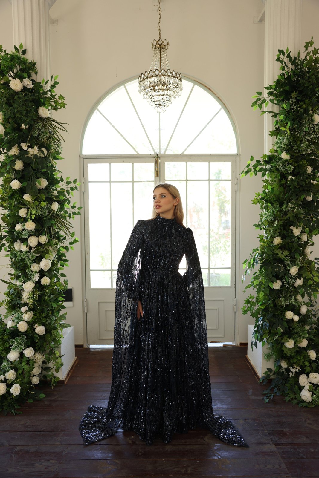 Light Pelerine Elbise - Lacivert