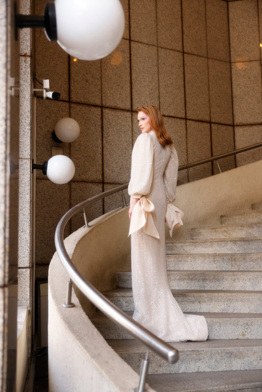 Pamela Kol Detaylı Elbise - Bej