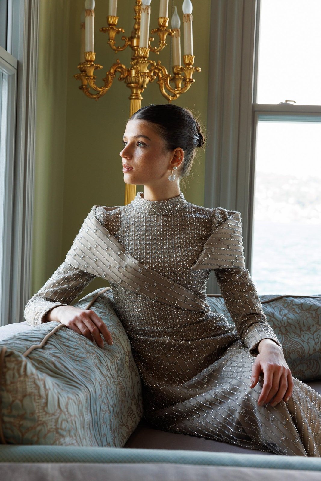 Drop Omuz Detaylı Elbise - Kahverengi