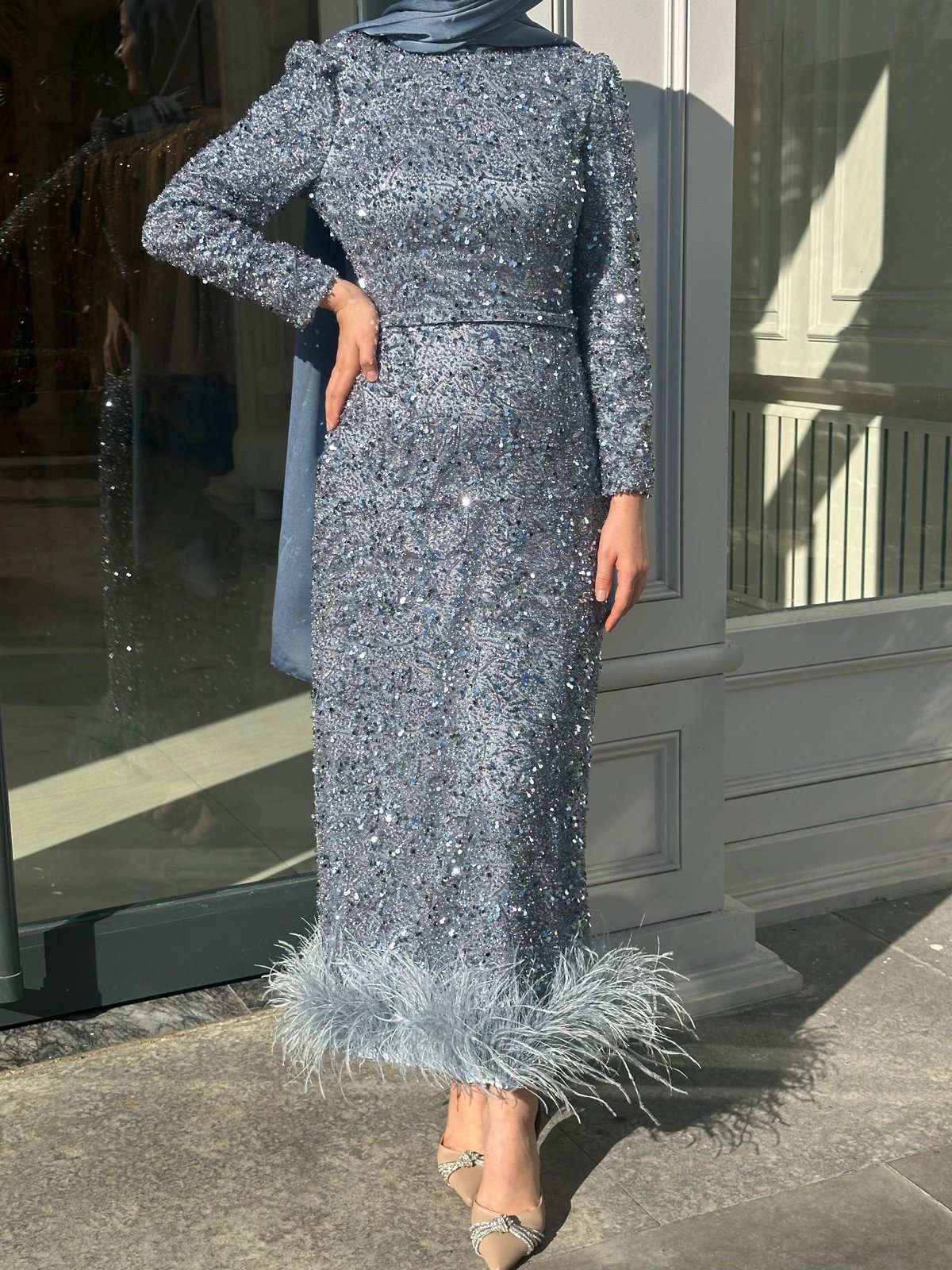 Alessa Kalem Elbise - Mavi