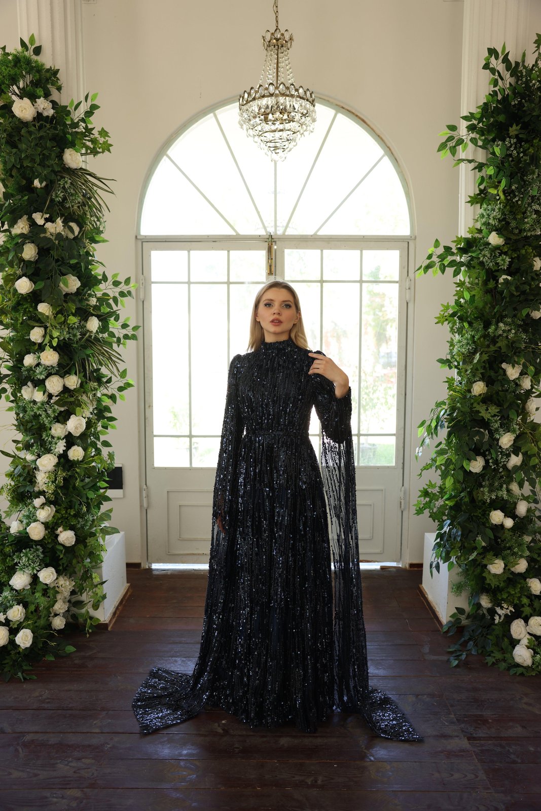 Light Pelerine Elbise - Lacivert