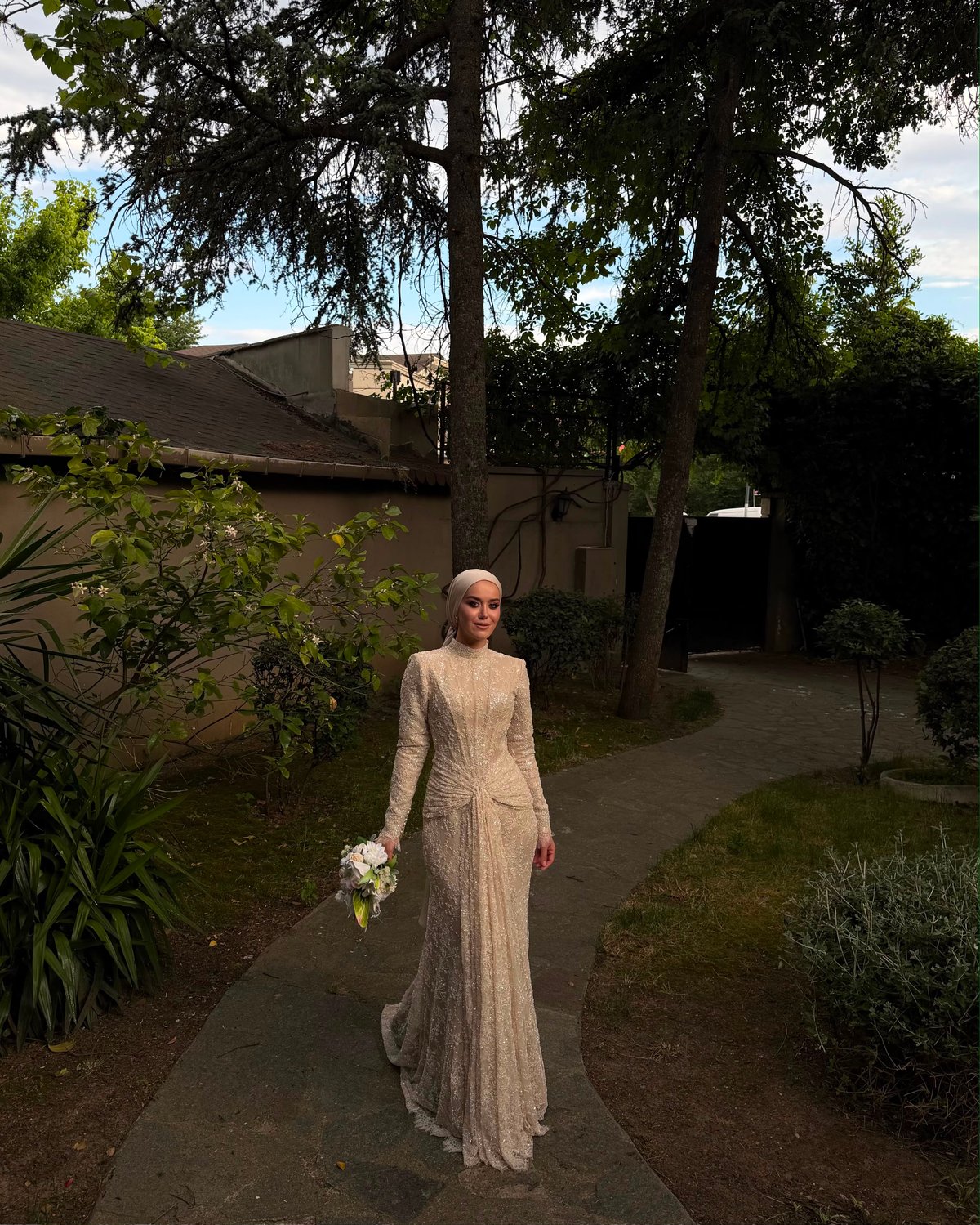 Ophelia Franzsız Dantel Elbise - Bej
