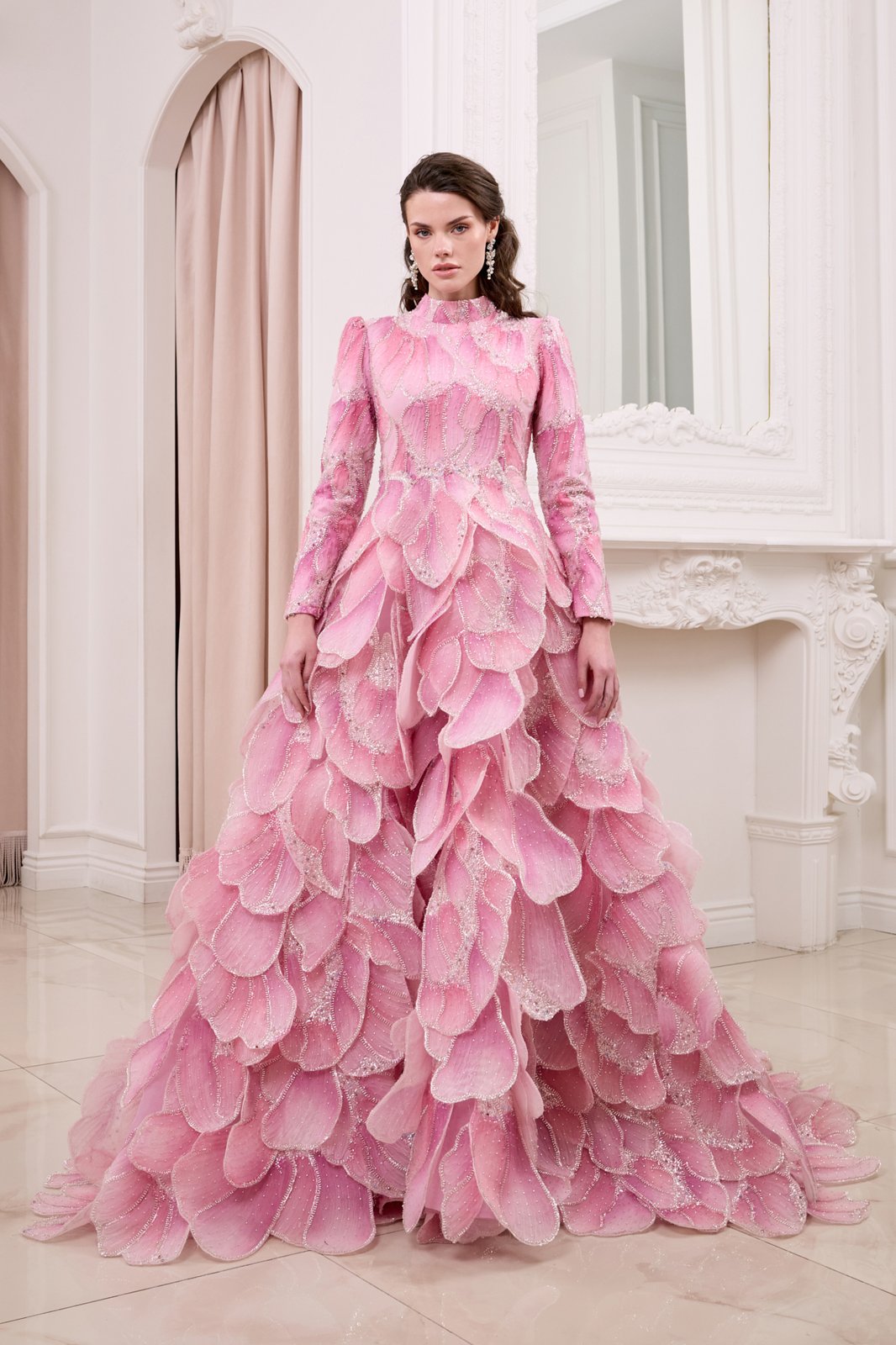 Aurora İşlemeli Elbise - Pembe