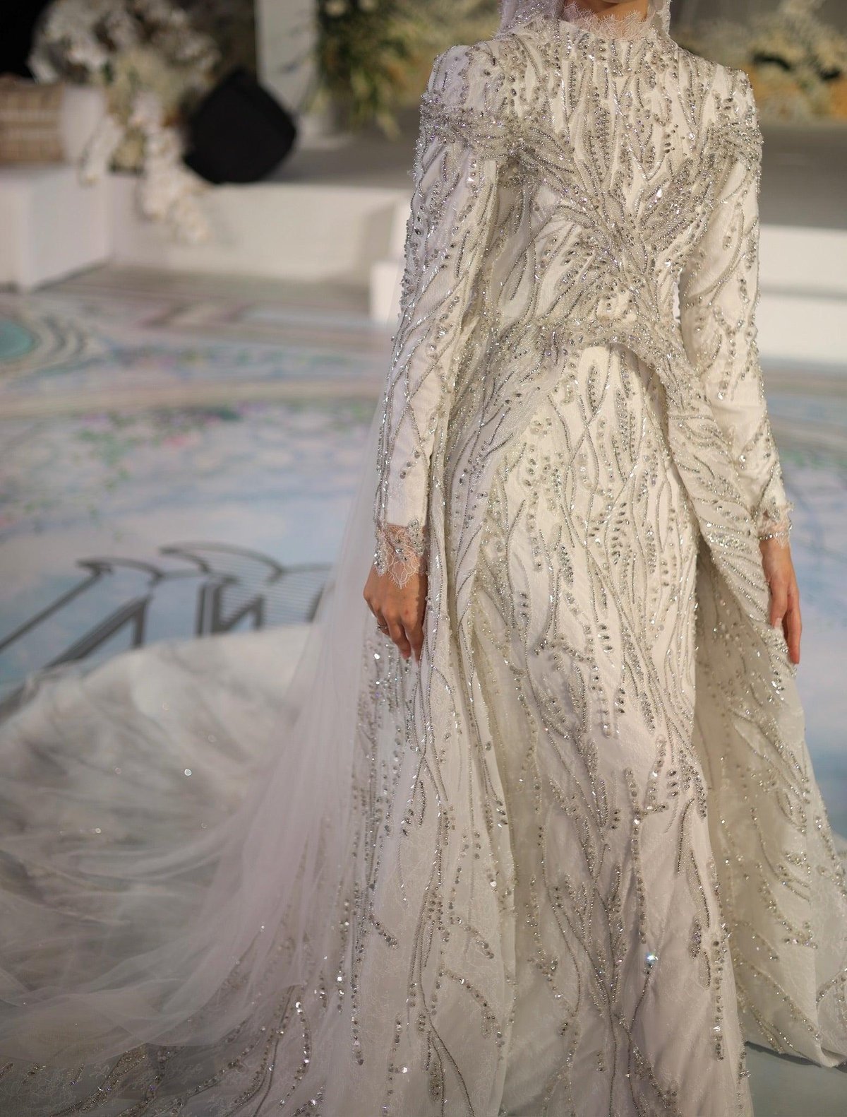 Nile Kasnak Gelinlik - Beyaz