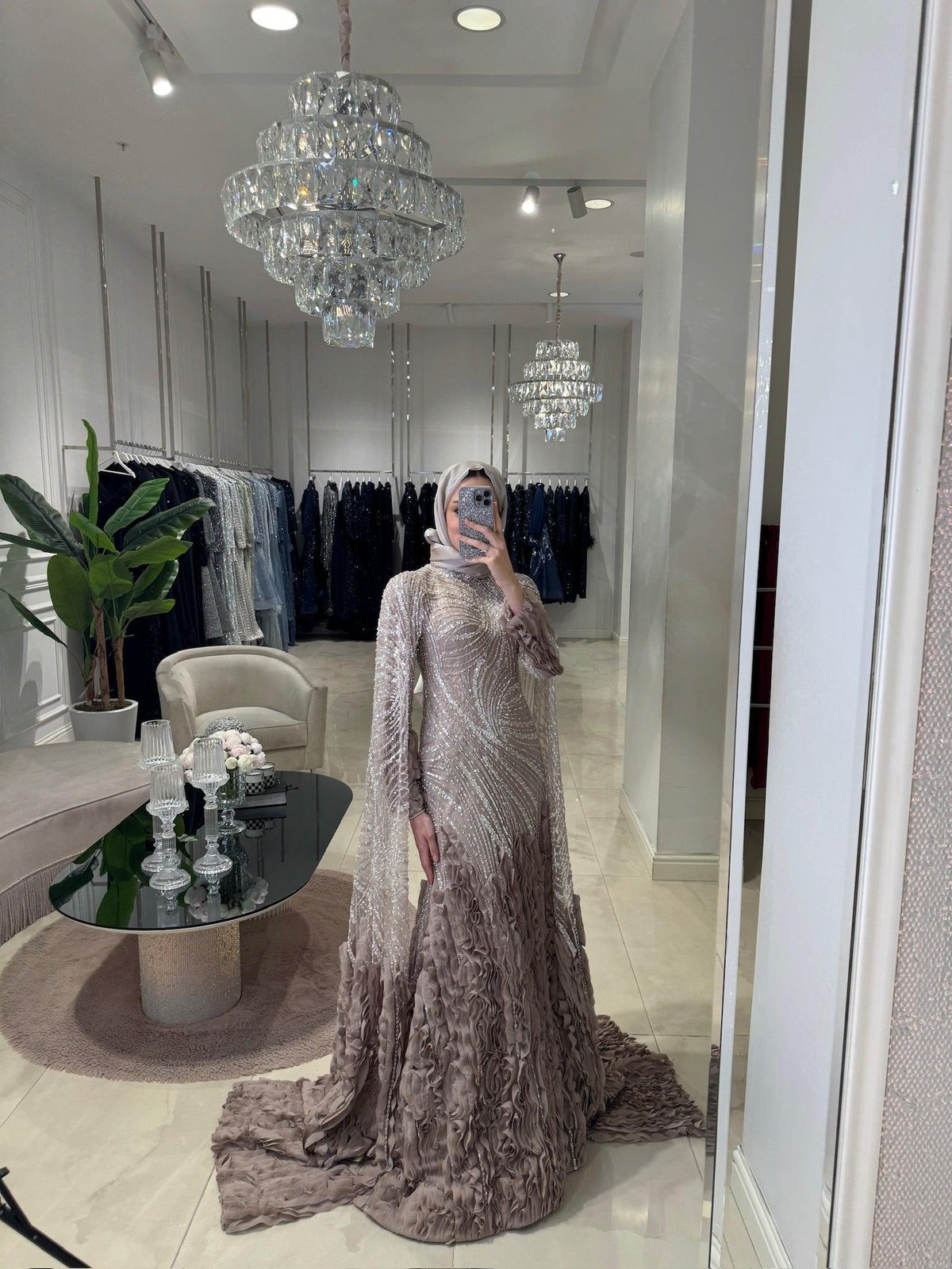 Revia Fırfırlı Elbise - Kahverengi