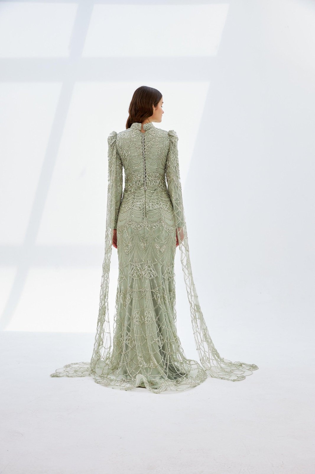 Estelle Pelerinli Elbise - Mint