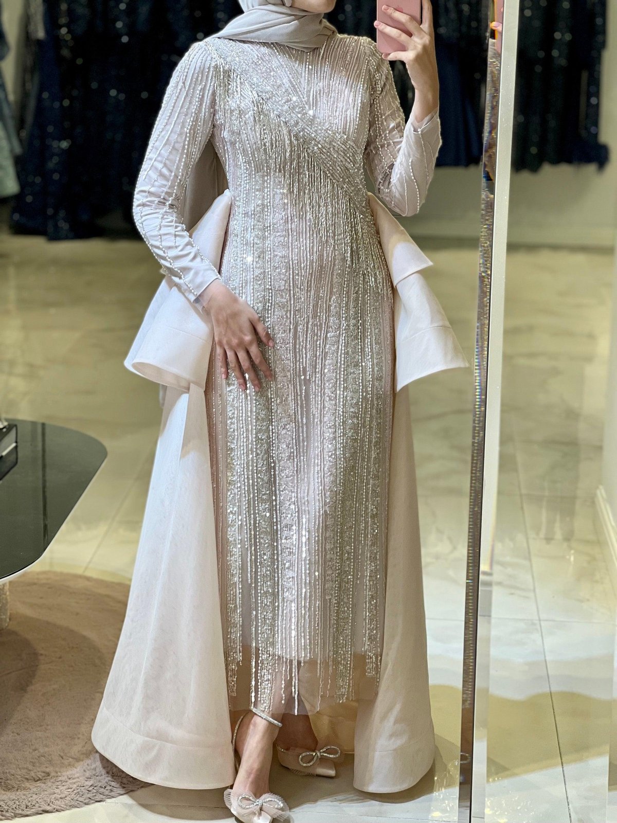 Caroline Kasnak Elbise - Pembe