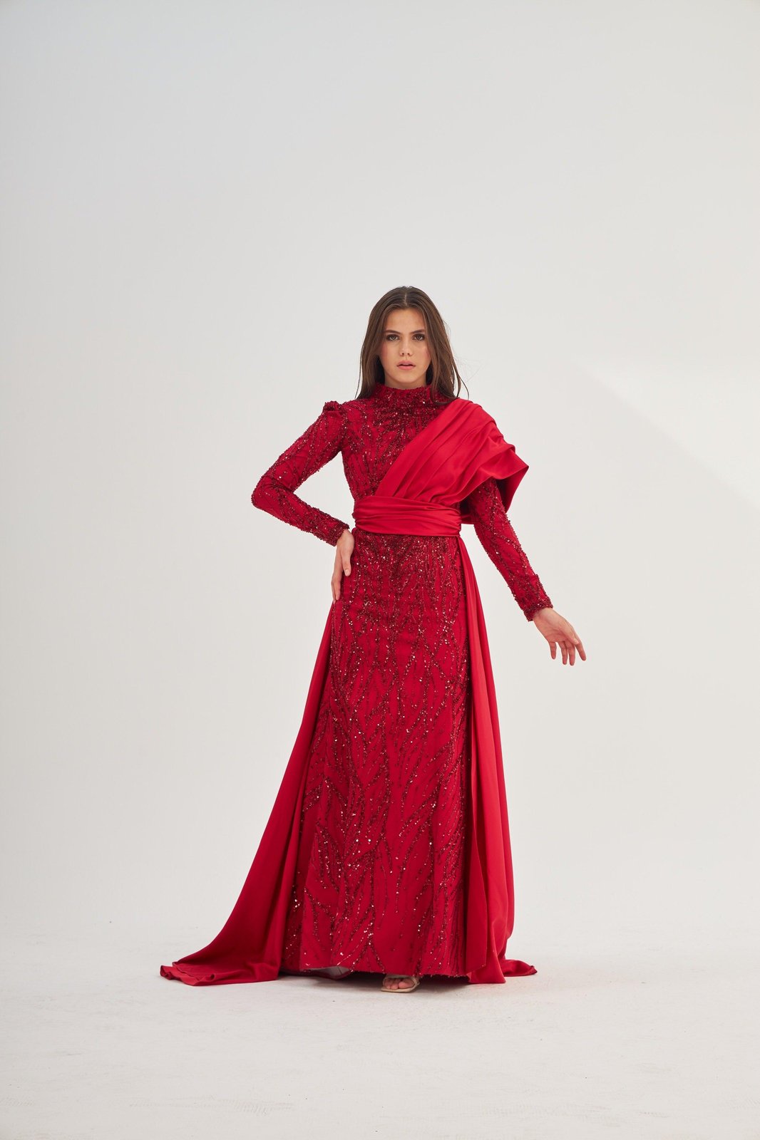 Andrea Omuz Detaylı Elbise