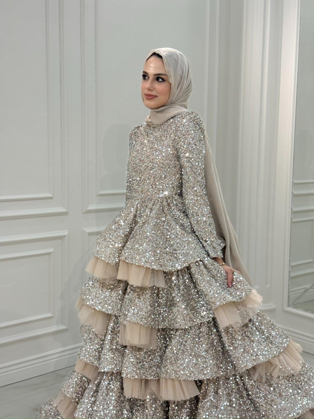 Jane Kat Kat Elbise - Bej