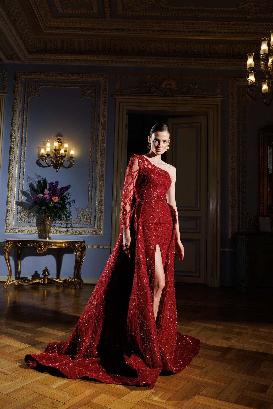 Tina Tek Kollu Elbise - Bordo