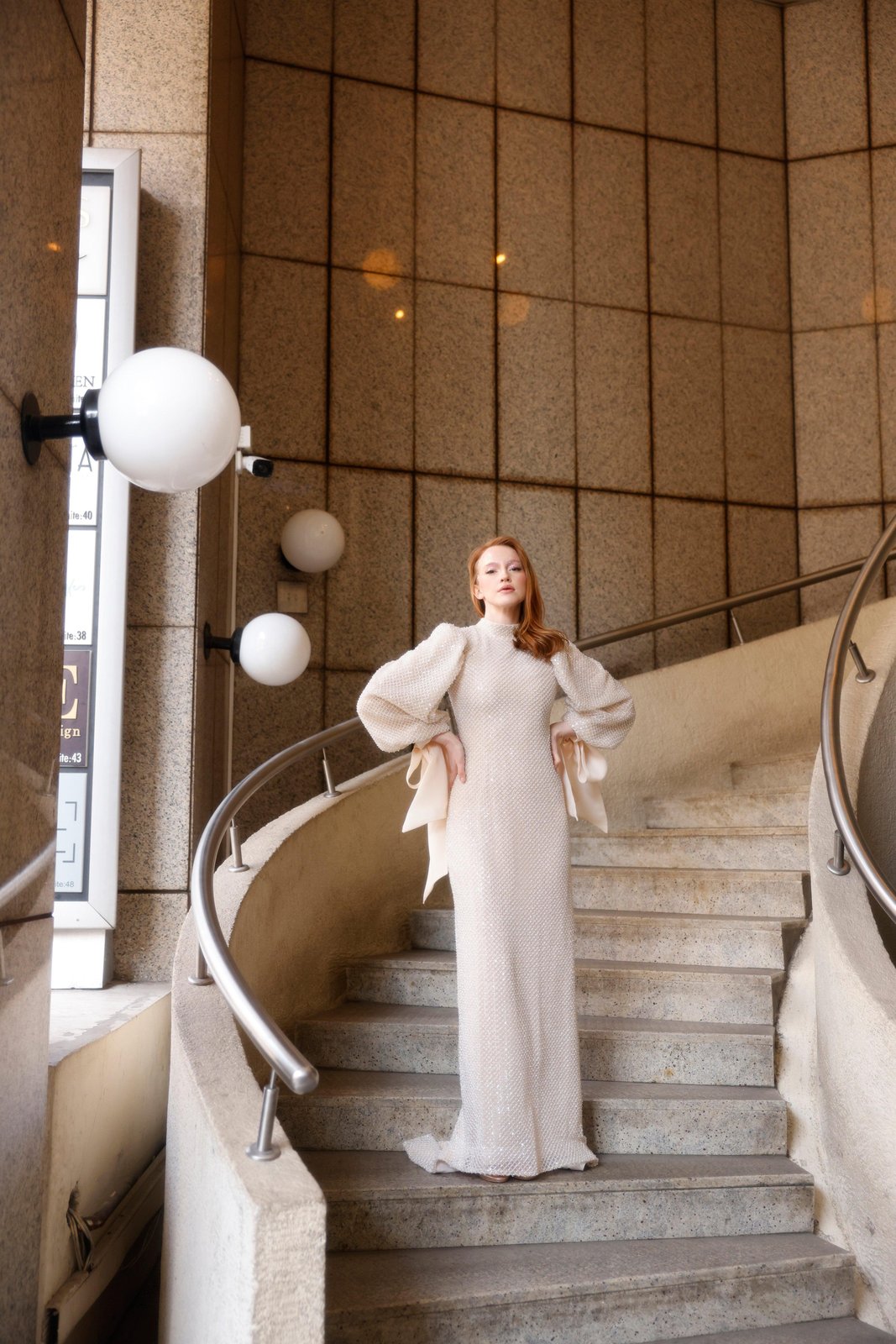 Pamela Kol Detaylı Elbise - Bej