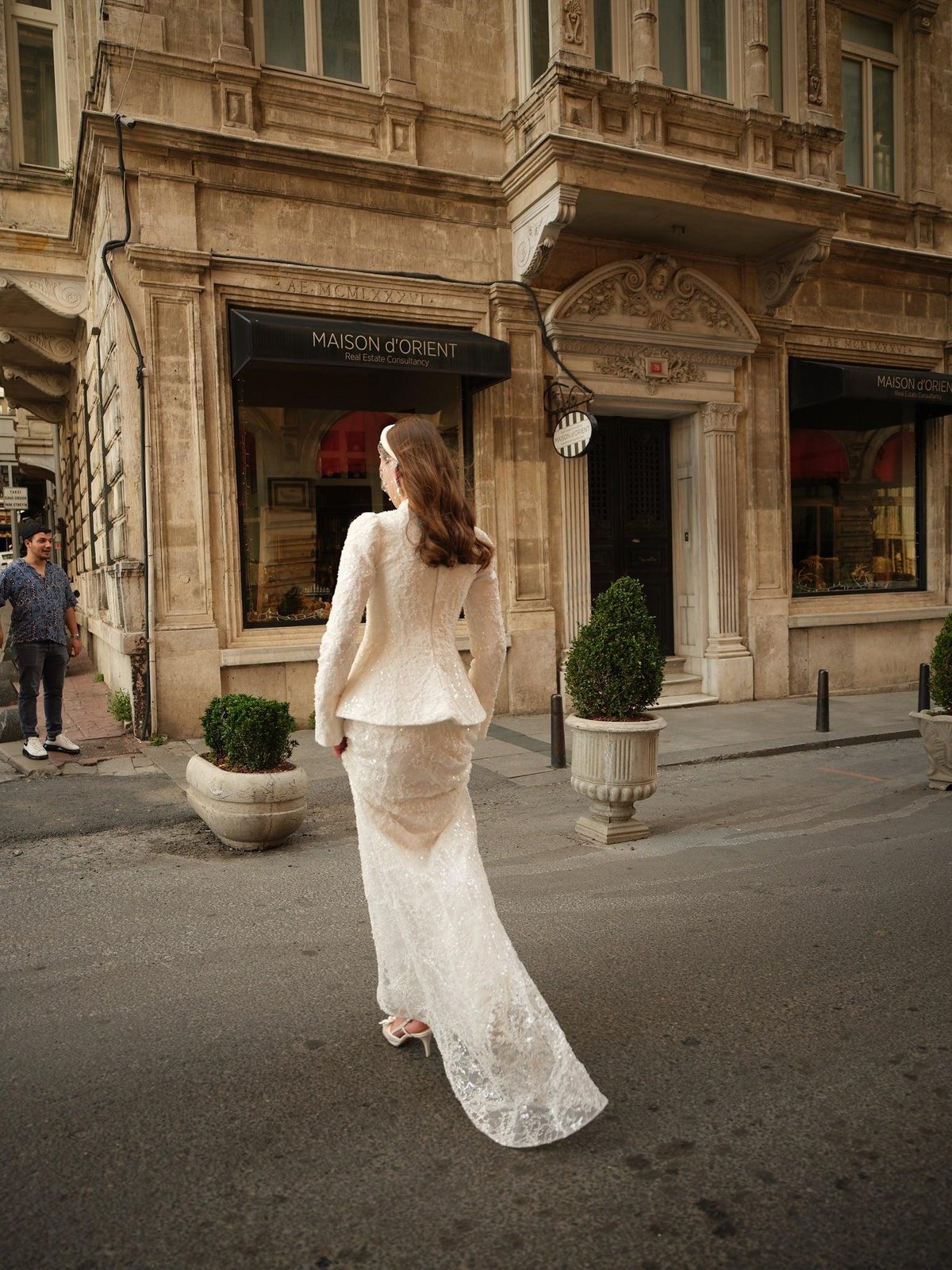 Bohem Korseli Elbise - Beyaz