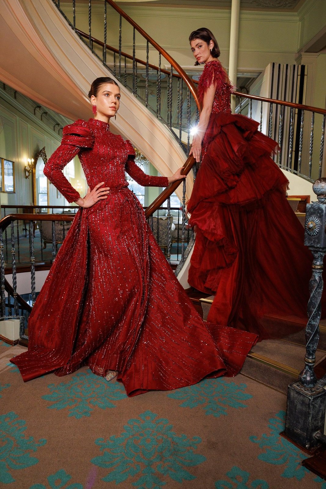 Nessa Kuyruklu Elbise - Bordo