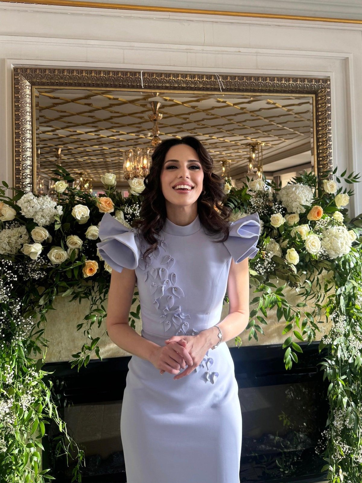 Lavender Kalem Elbise - Lila