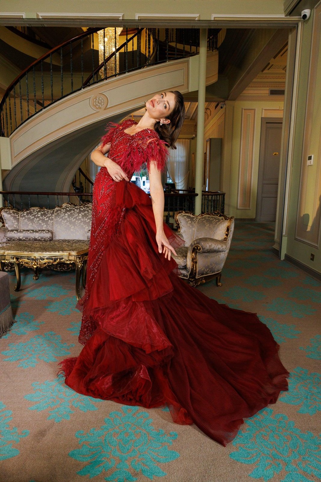 Zoe Kuyruklu Elbise - Bordo