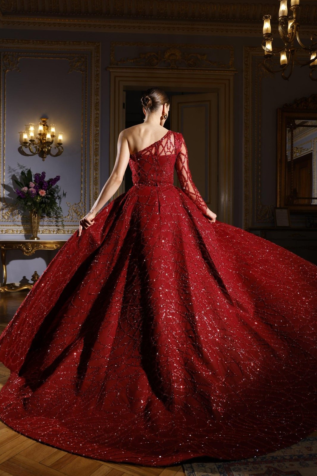 Tina Tek Kollu Elbise - Bordo