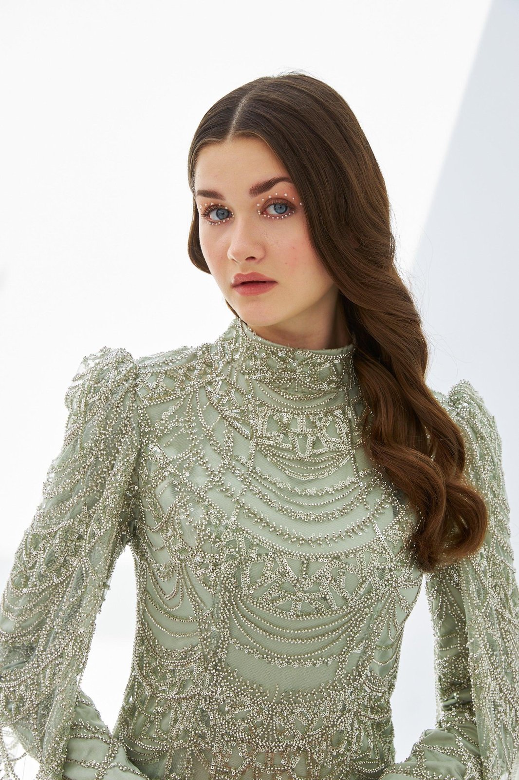 Estelle Pelerinli Elbise - Mint