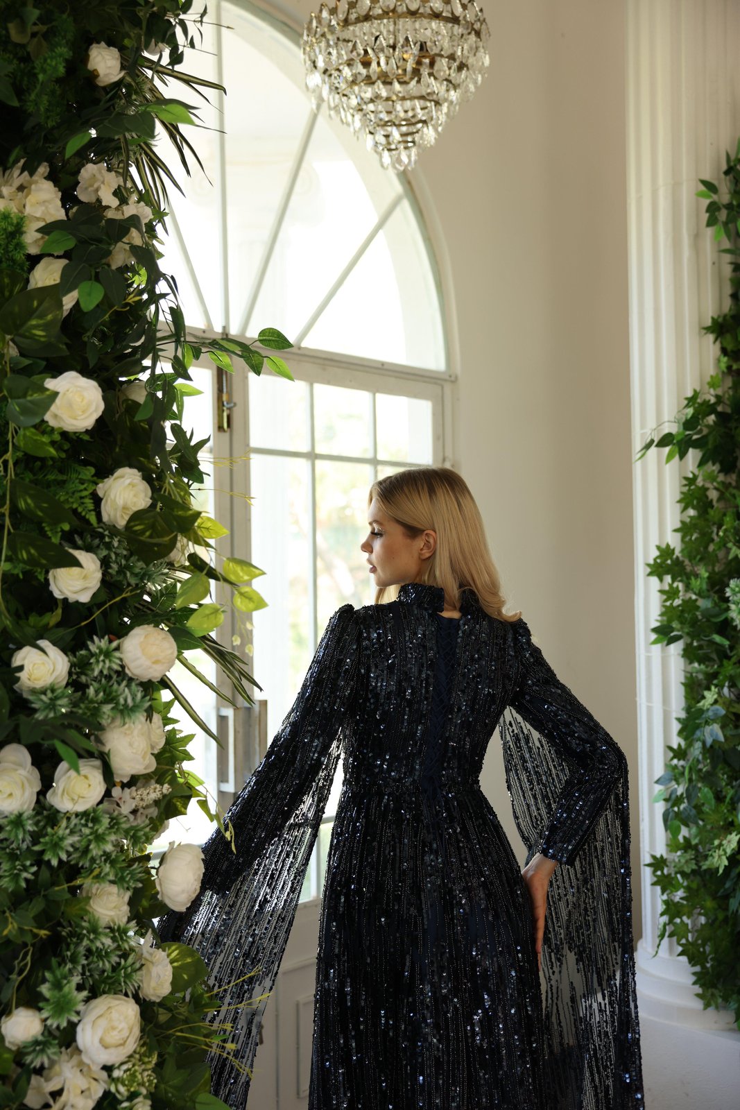 Light Pelerine Elbise - Lacivert