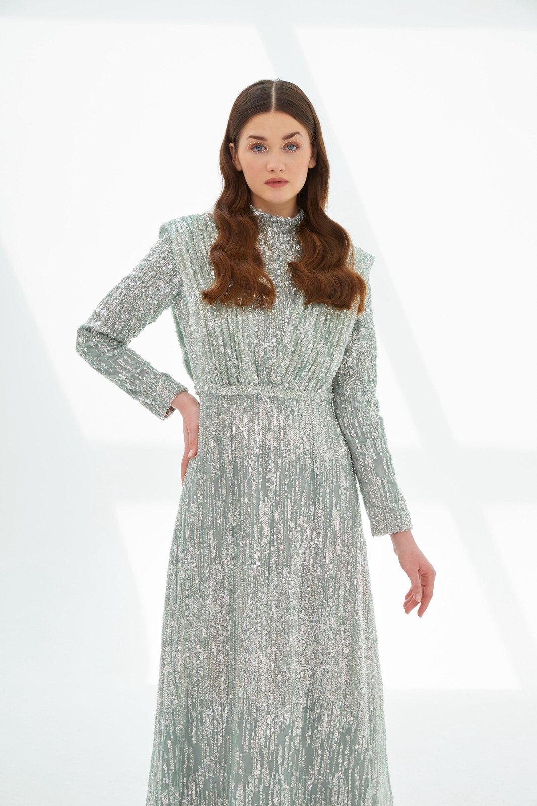 Cindy Omuz Detaylı Elbise - Mint