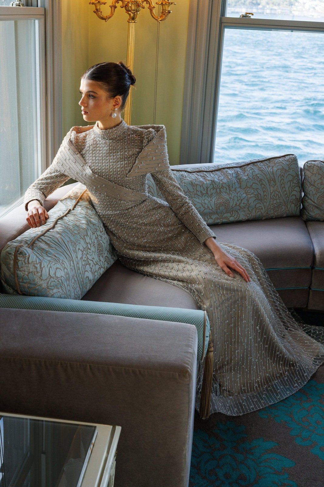 Drop Omuz Detaylı Elbise - Kahverengi