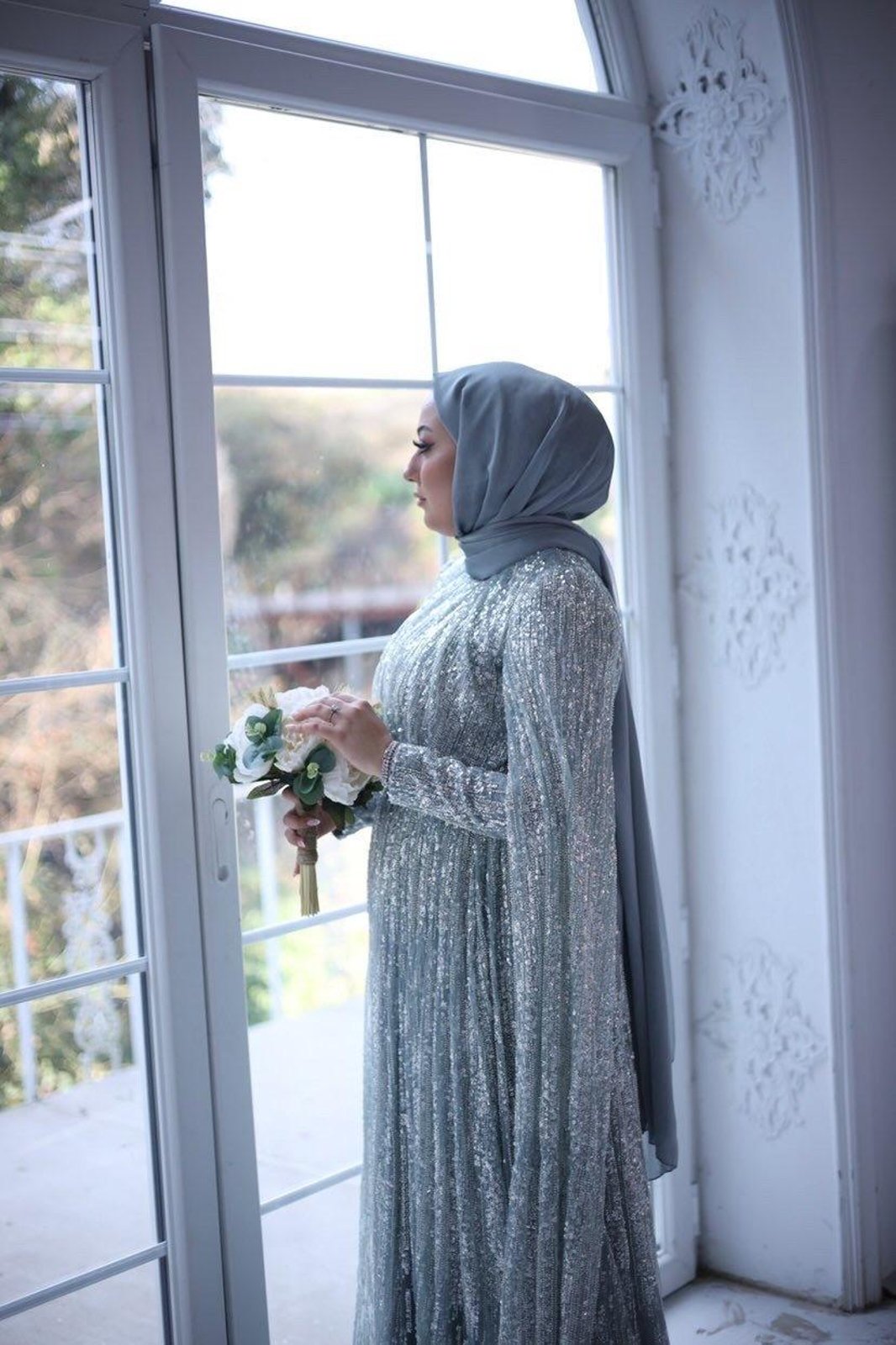 Light Pelerine Elbise - Mint