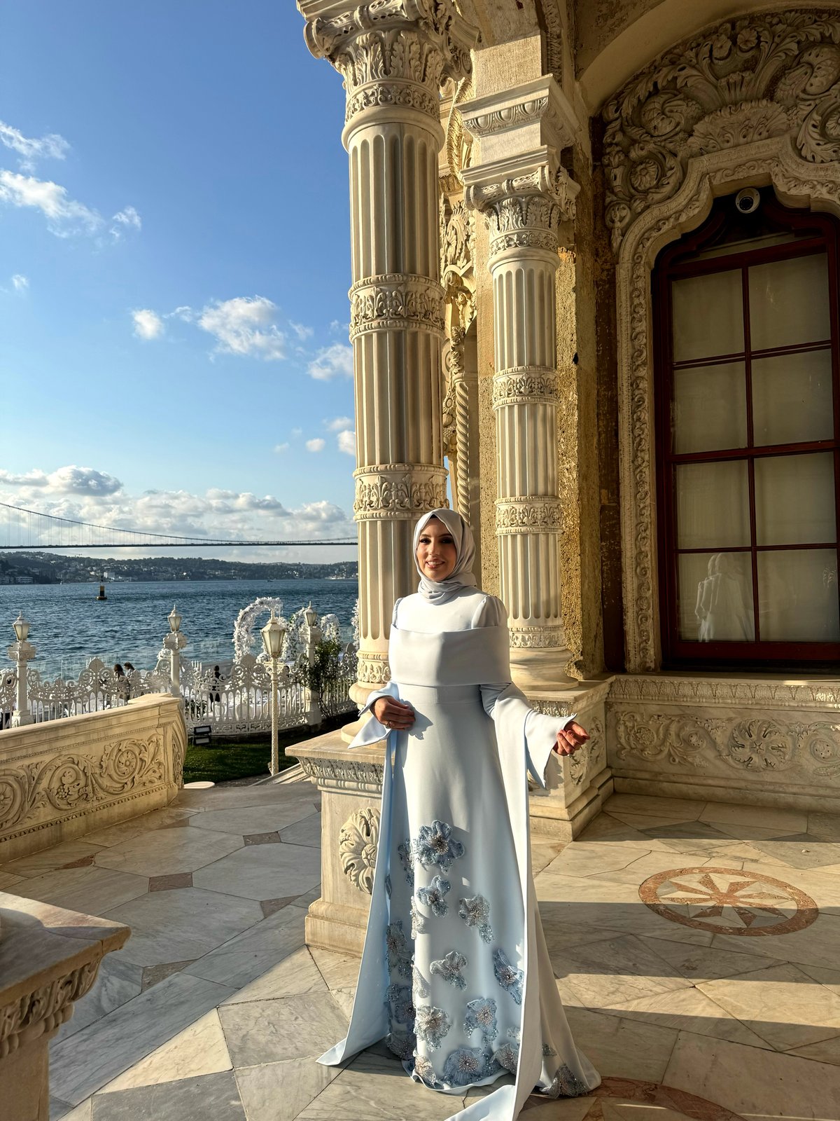 Sky Omuz Detaylı Elbise - Mavi