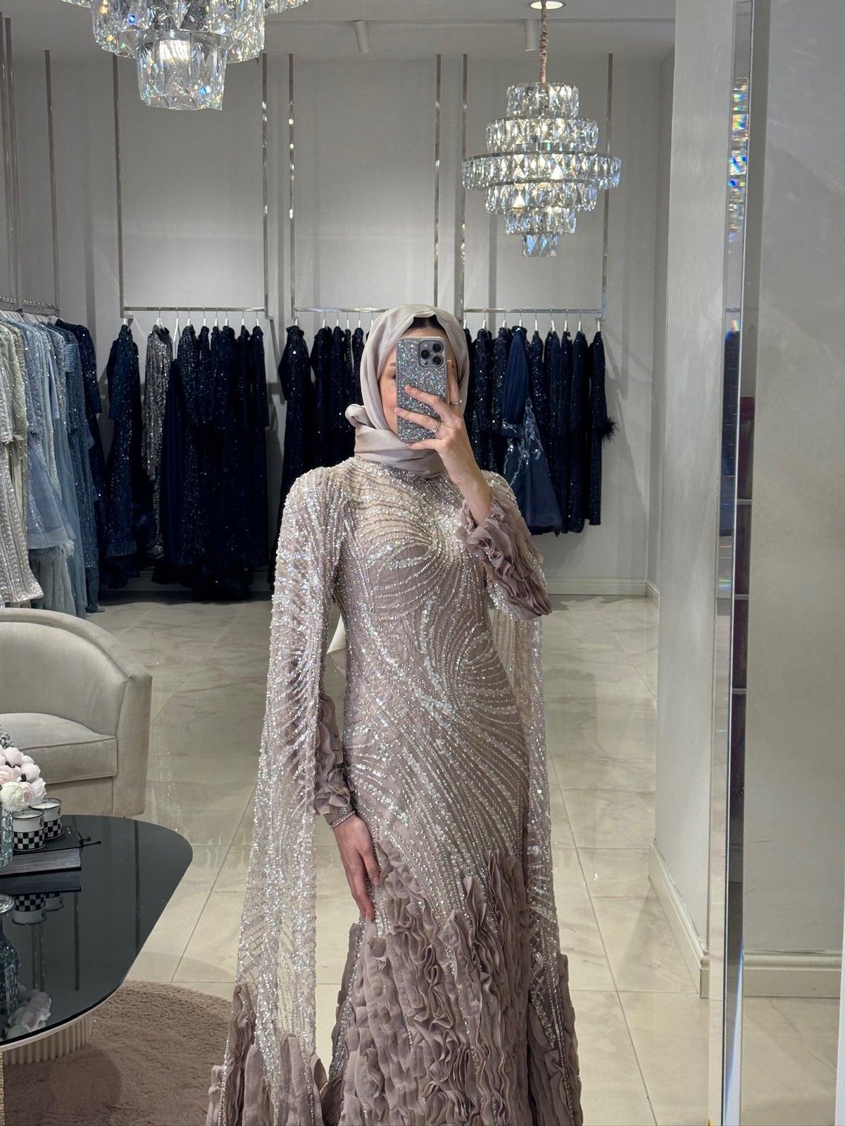 Revia Fırfırlı Elbise - Kahverengi