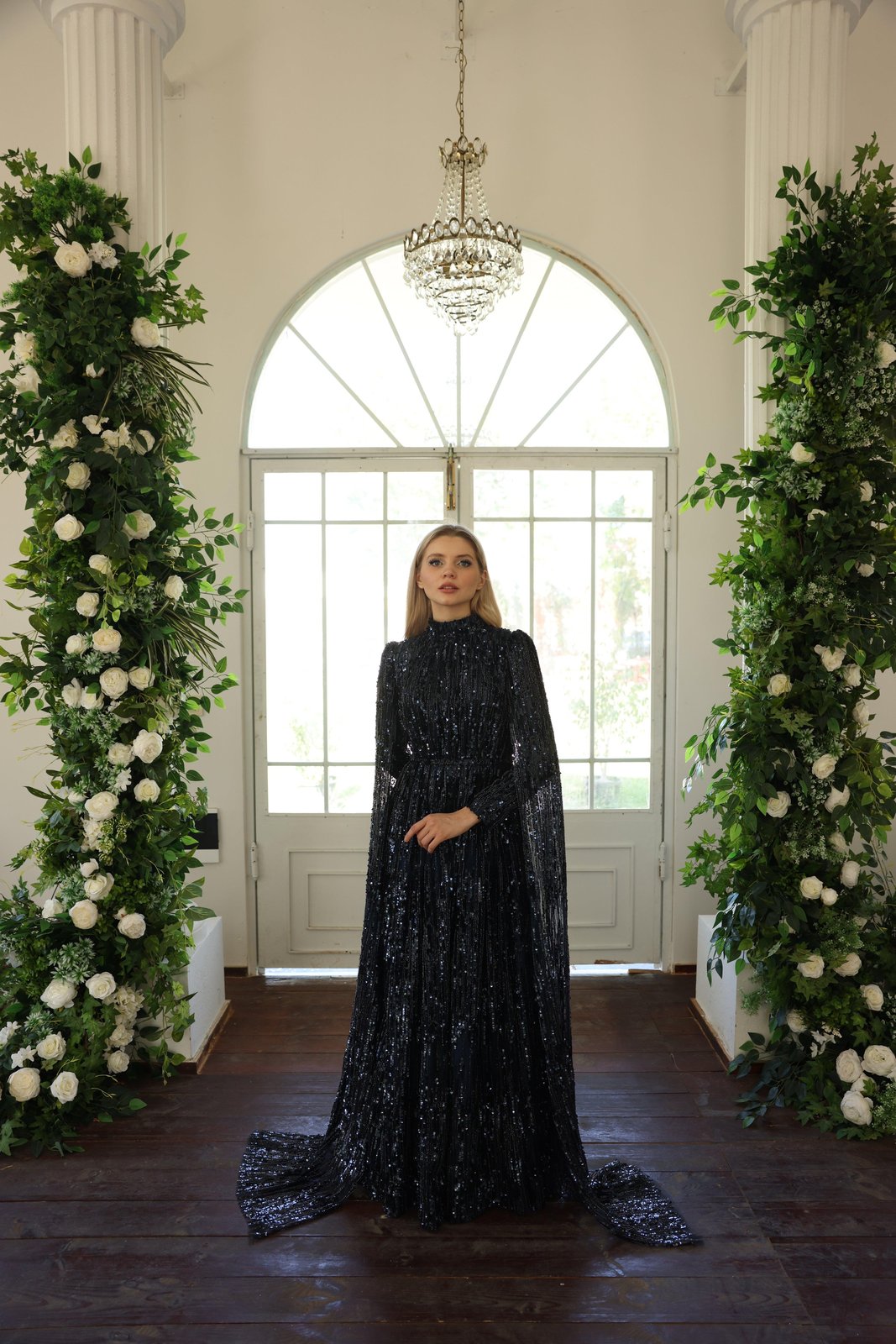 Light Pelerine Elbise - Lacivert