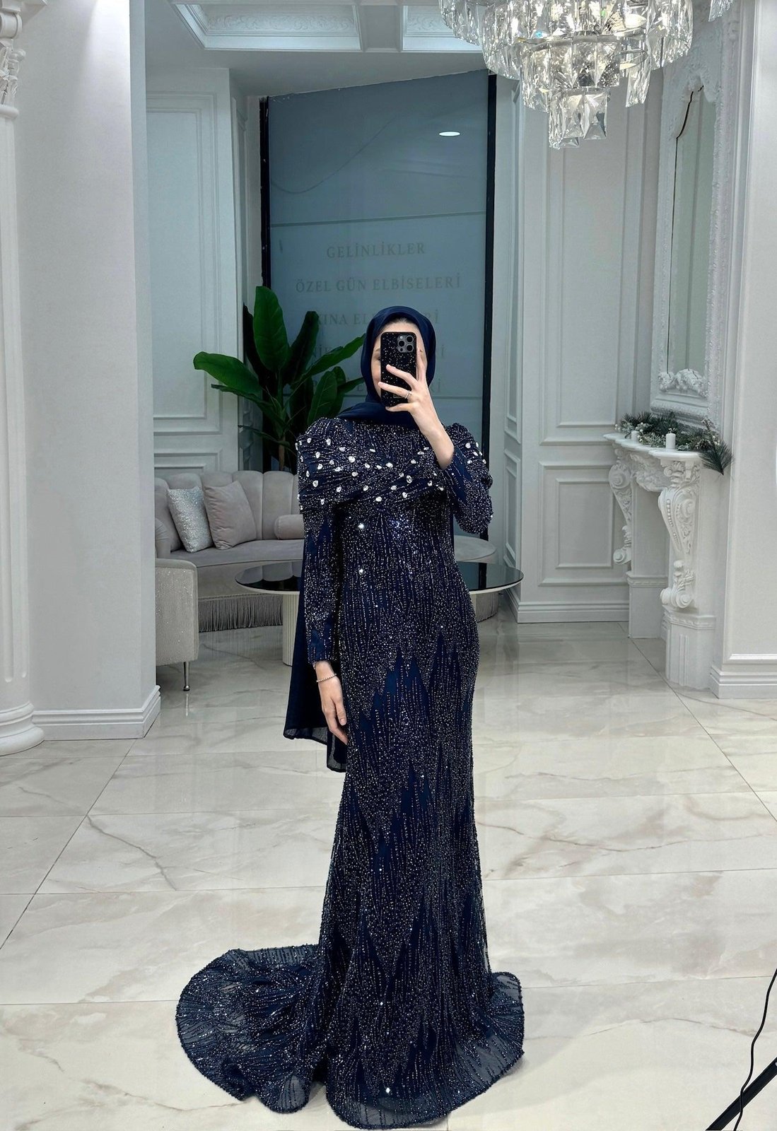 Lumina Omuz Detaylı Elbise - Lacivert