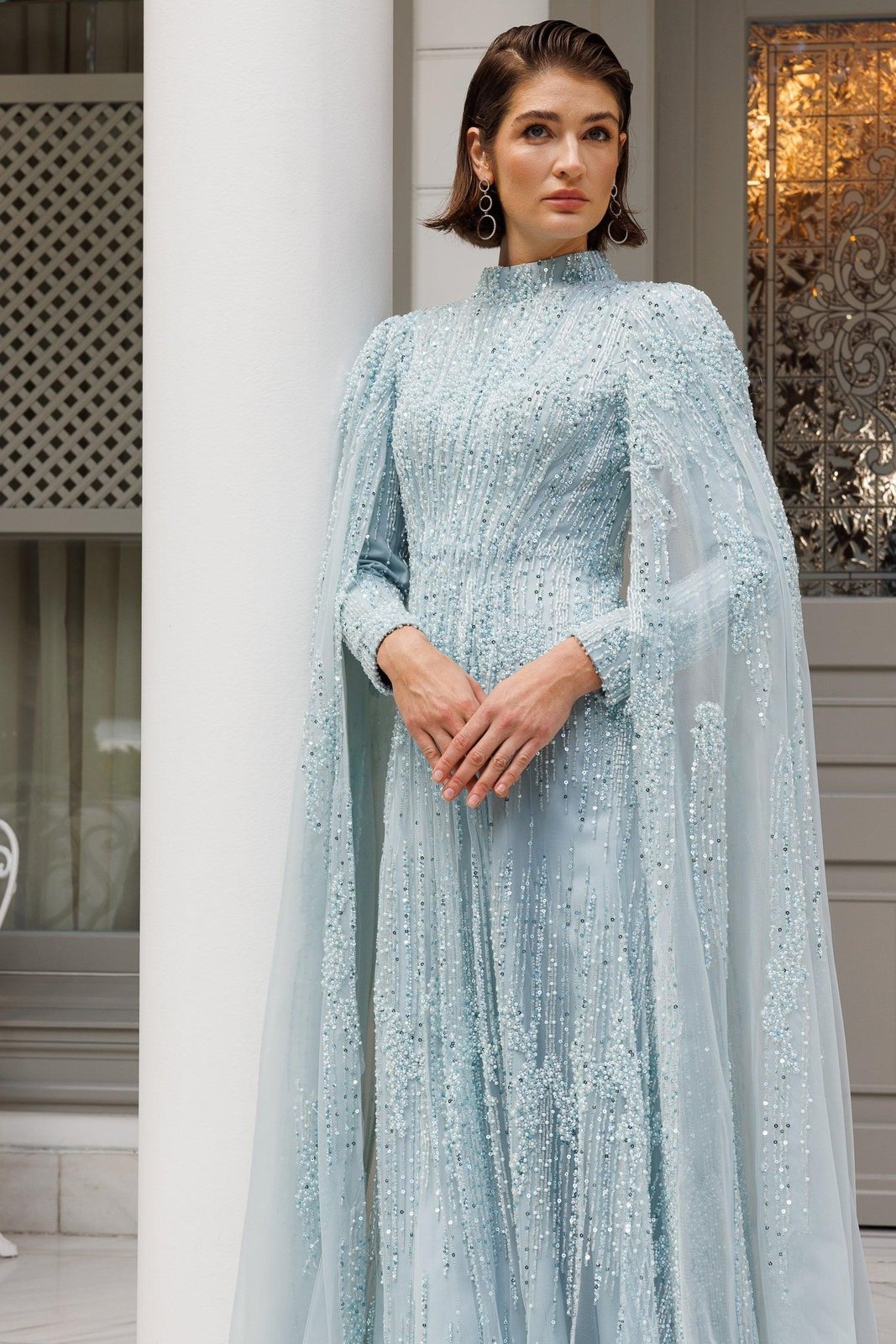 Midnight Pelerinli Elbise