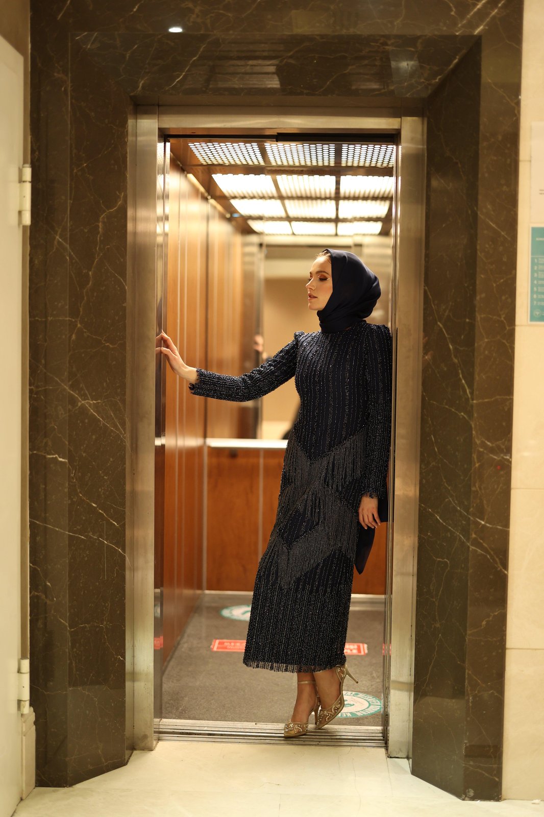 Rita Püsküllü Elbise - Lacivert