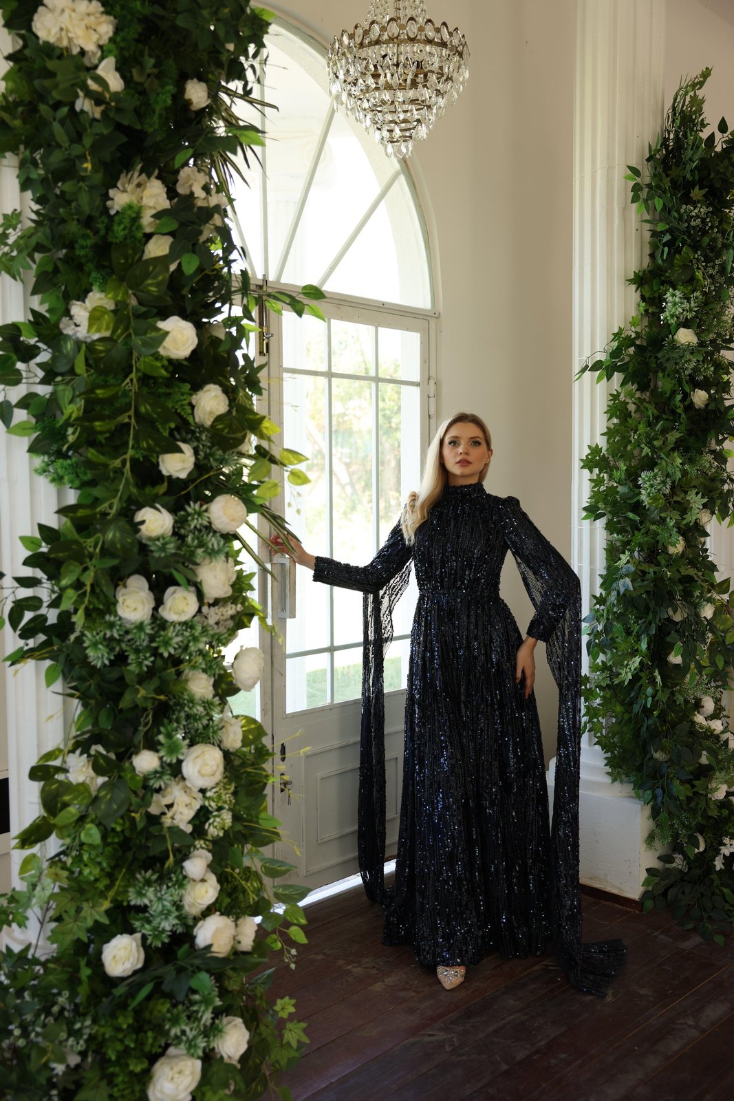 Light Pelerine Elbise - Lacivert