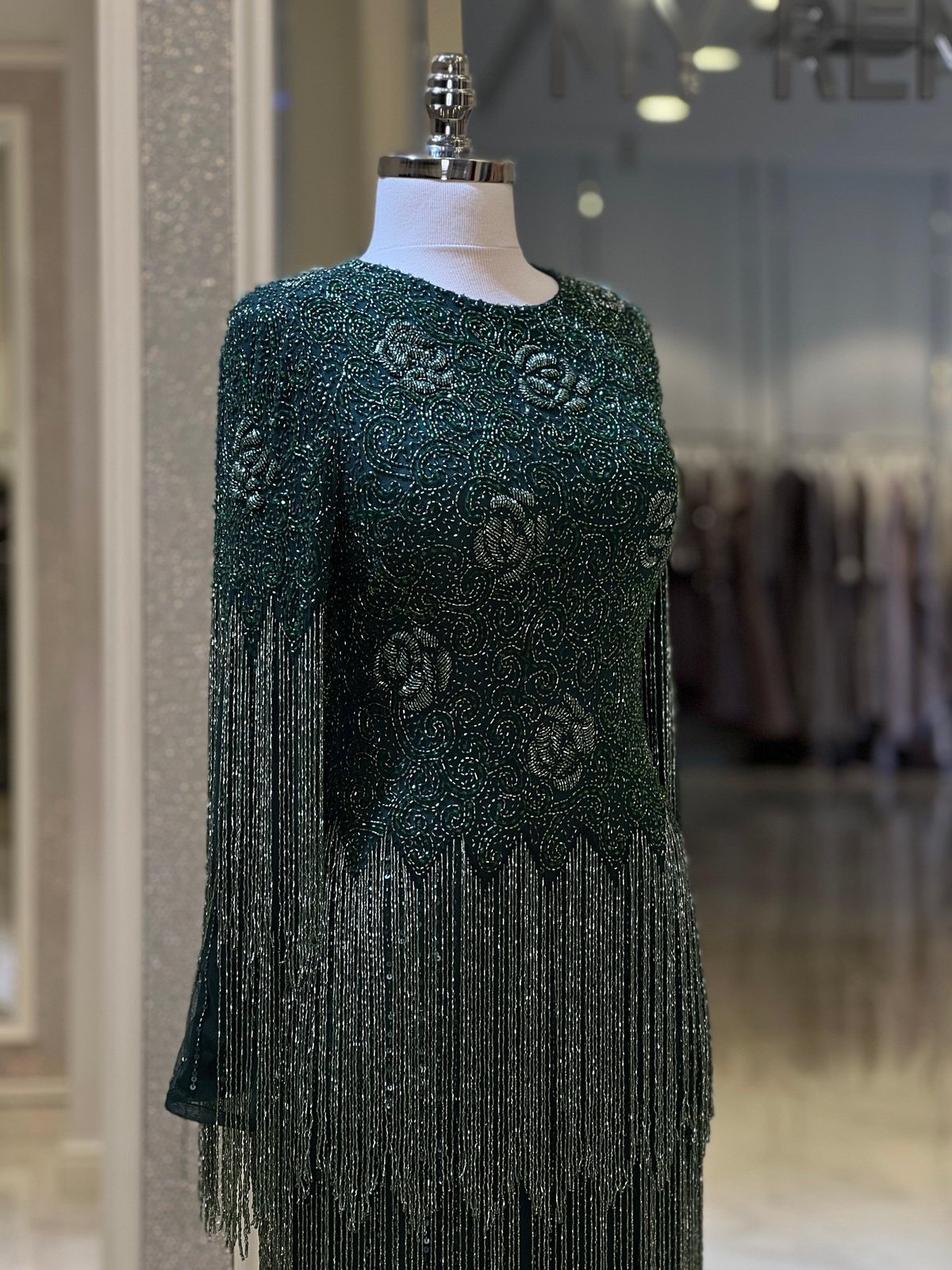 Marco Taş Püsküllü Elbise - Yeşil