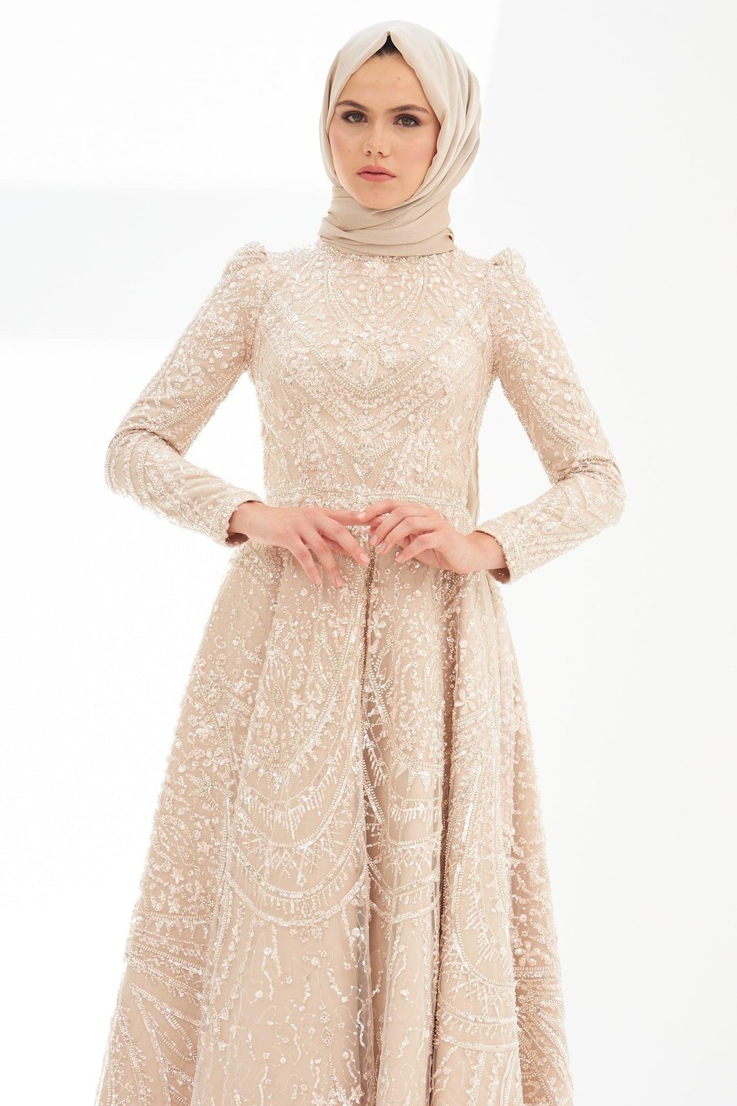 Gabriel Midi Boy Elbise - Bej