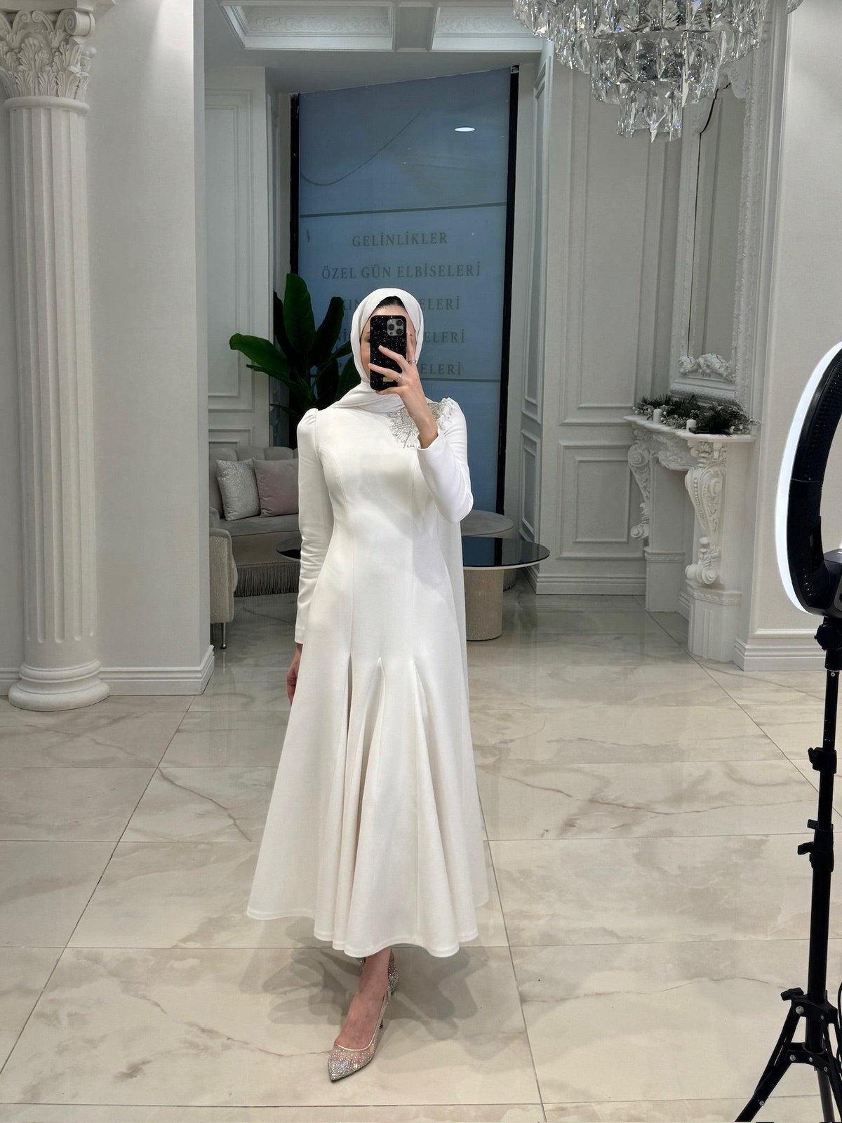 Dolce Midi Boy Elbise - Beyaz