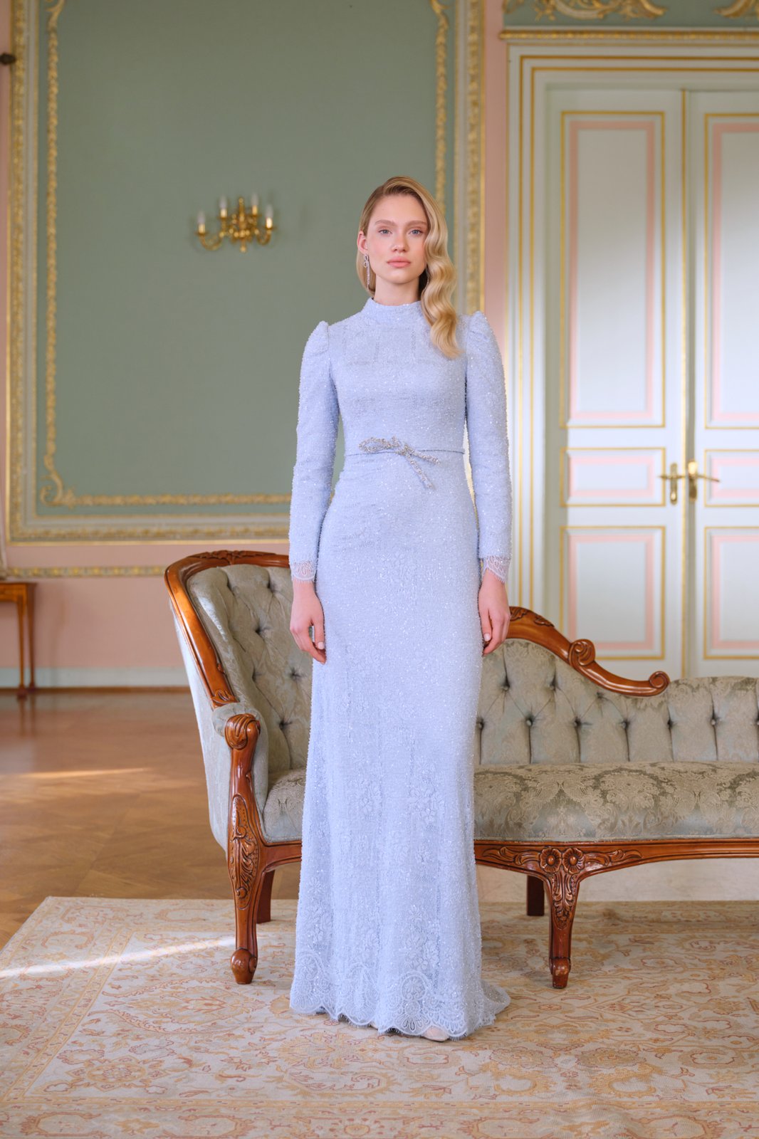 Angelica Kemer Detaylı Elbise - Mavi