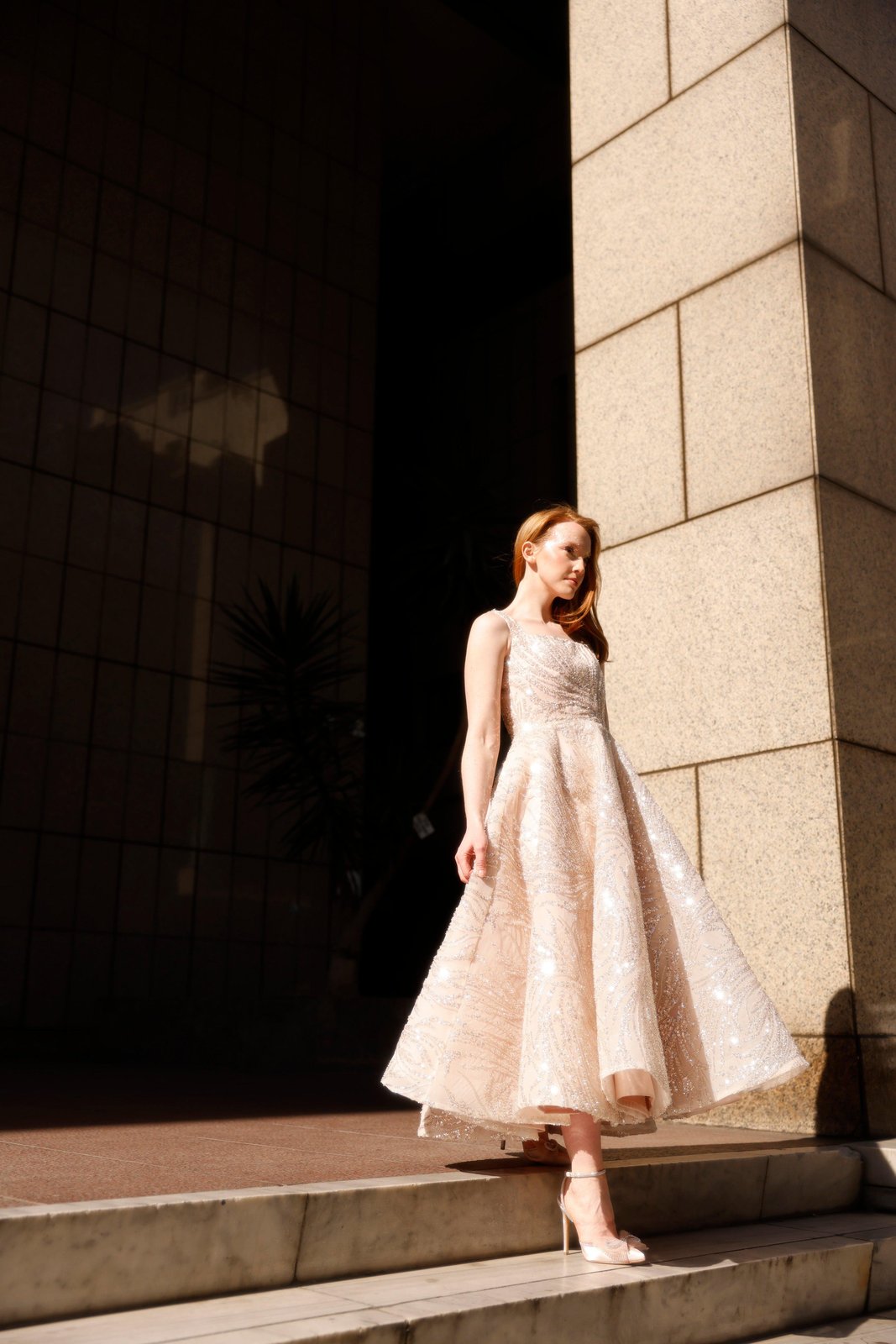 Padme Midi Boy Elbise - Bej