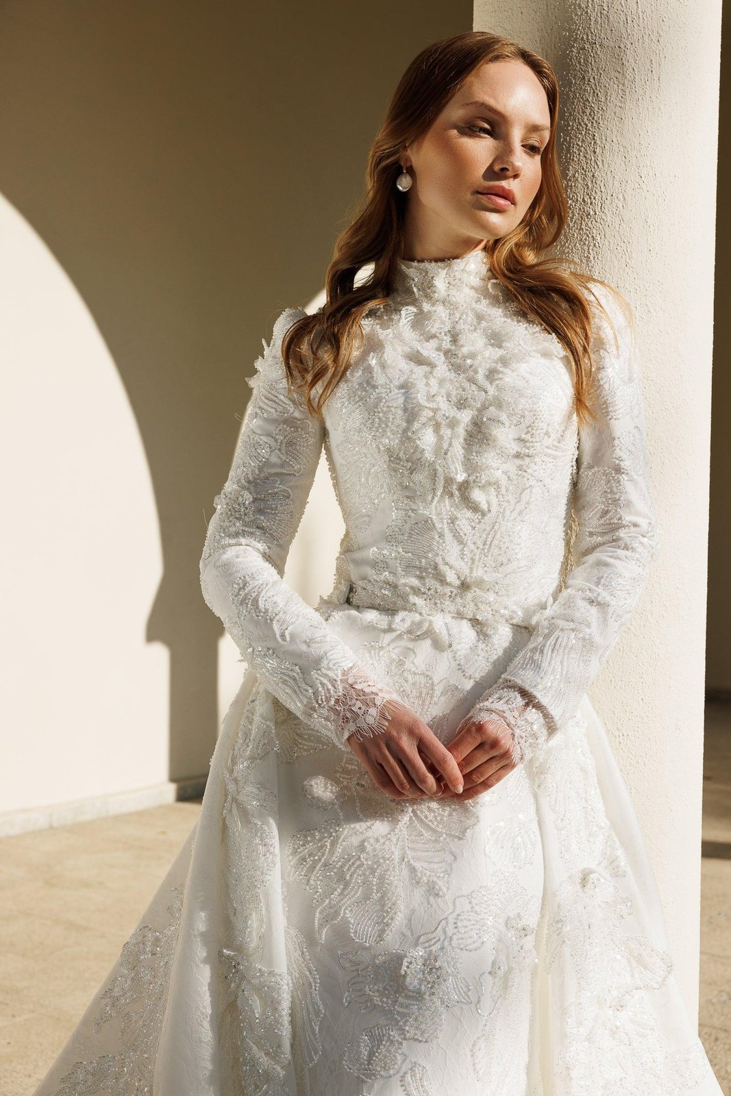 Meghan Kuyruklu Gelinlik - Beyaz