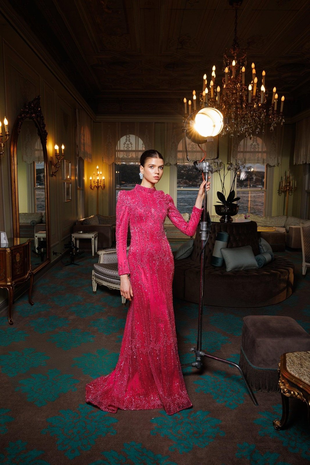 Eternal Kuyruklu Elbise - Fuşya