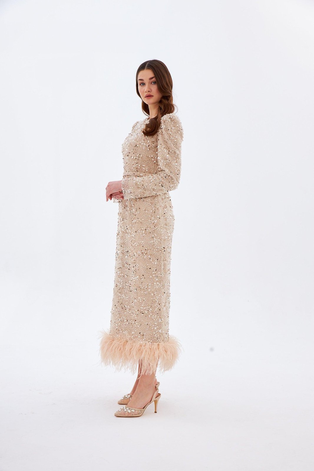 Alessa Kalem Elbise - Bej