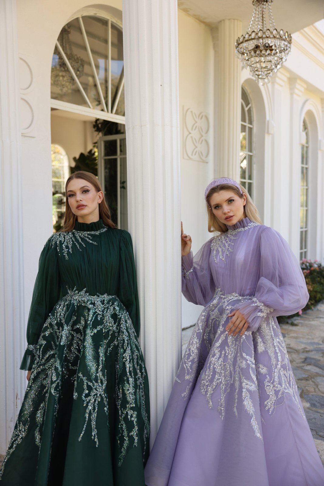 Soli Tül Detaylı Elbise - Yeşil