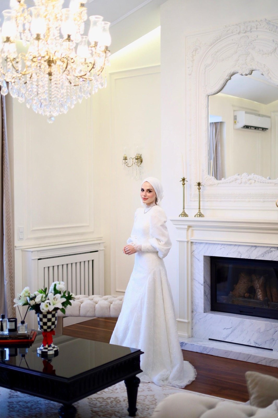 Glam Lez Dantel Gelinlik - Beyaz