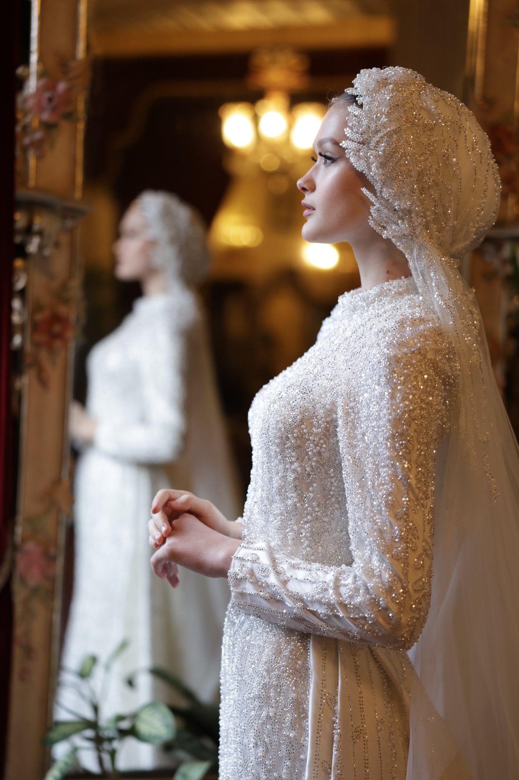 Oscar Kuyruklu Gelinlik - Beyaz