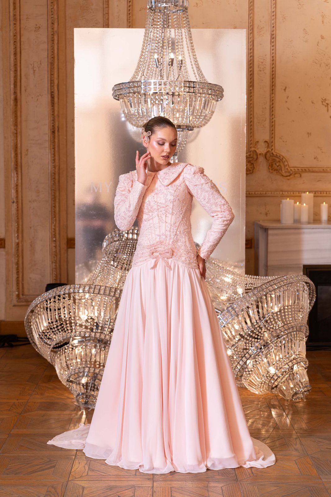 Eloise Yaka Detaylı Elbise - Pembe