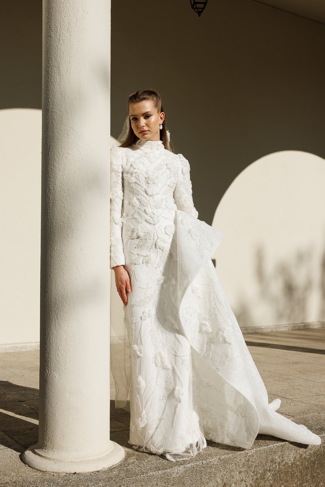 Audrey Kuyruklu Gelinlik - Beyaz