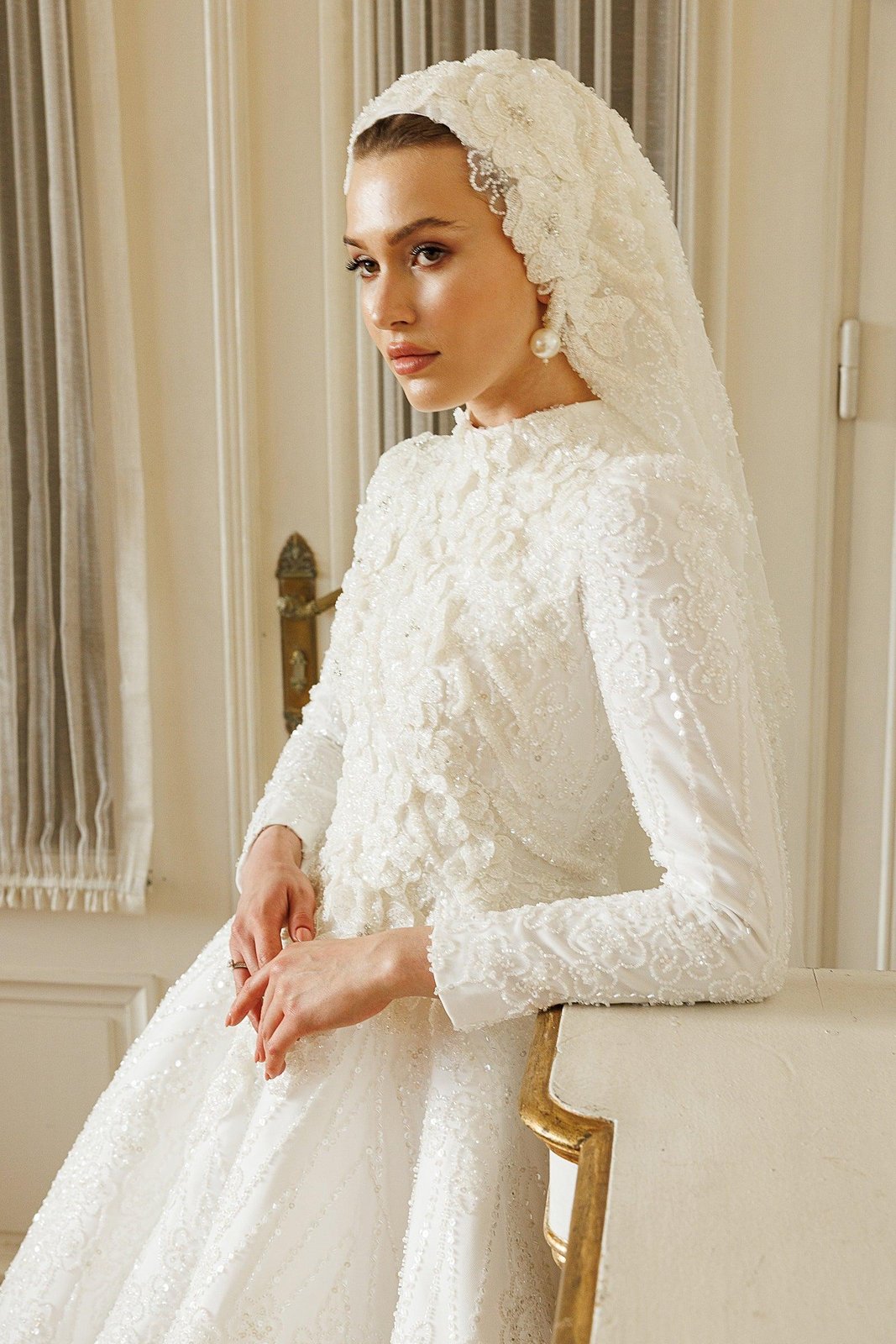 Diva Çiçek Detaylı Gelinlik - Beyaz