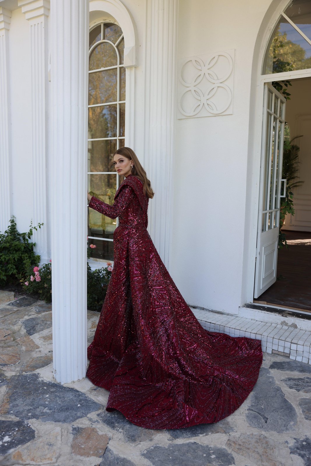 Avin Kuyruklu Elbise - Bordo