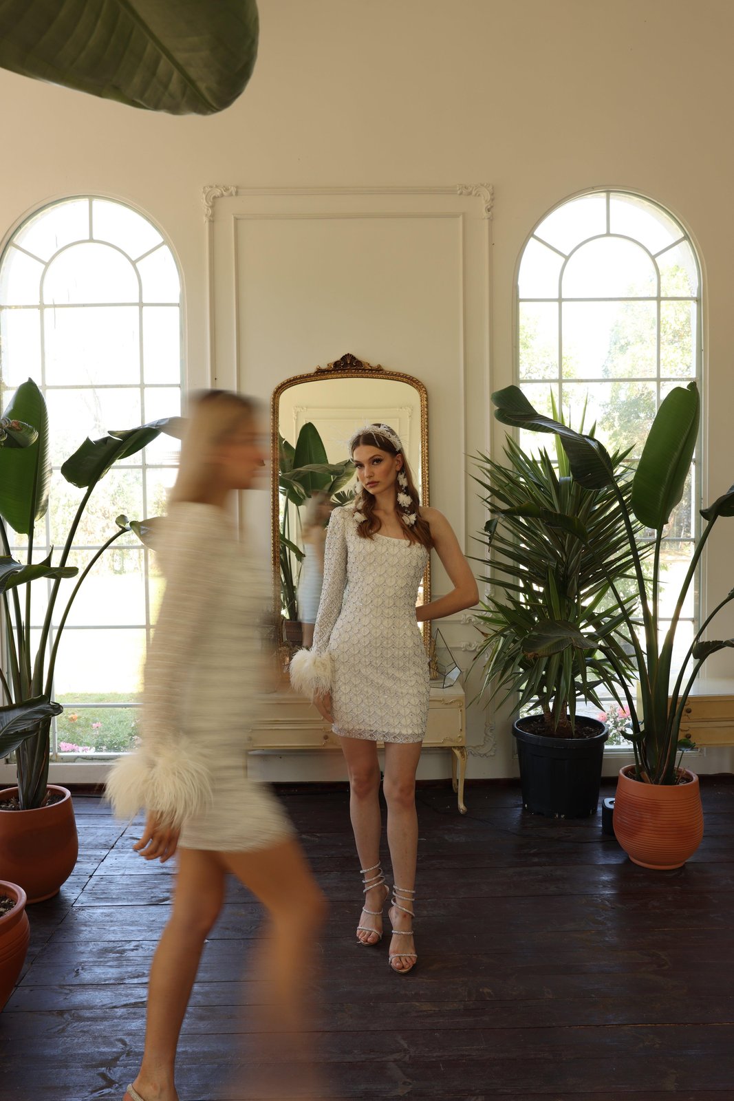 Gigi Tek Omuzlu Elbise - Beyaz